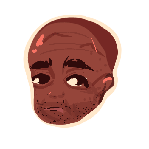 Black man with left face droop