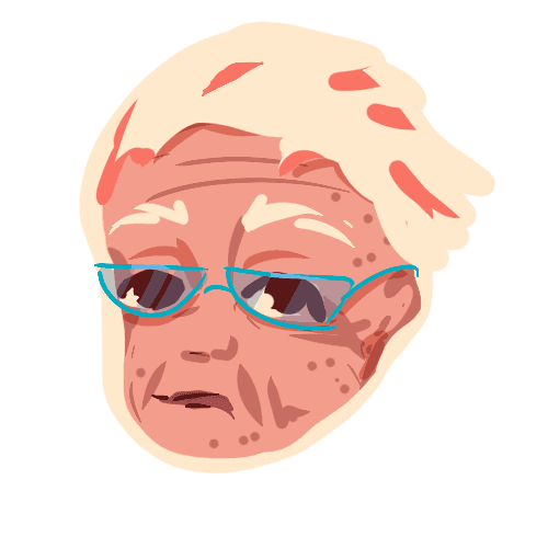 White man with left drooped face